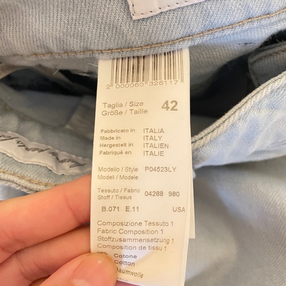 Peserico Slim jeans with maxi dart in bleach washed comfort denim sz 6 - Picture 8 of 16